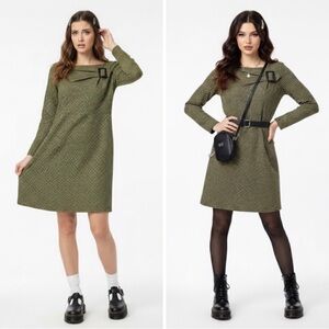 See By Chloé French Mod Virgin Wool Gingham Shift Dress Career Chic Size 8